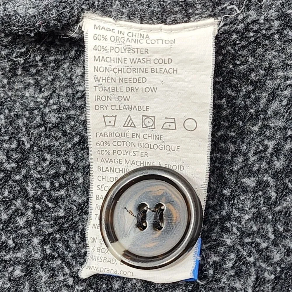 Prana Coat Jacket Women's Size Small Gray‎ Button Up with Pockets